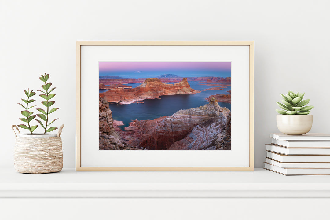 Alstrom Point at Sunset, Lake Powell, UT - Framed Lustre Print