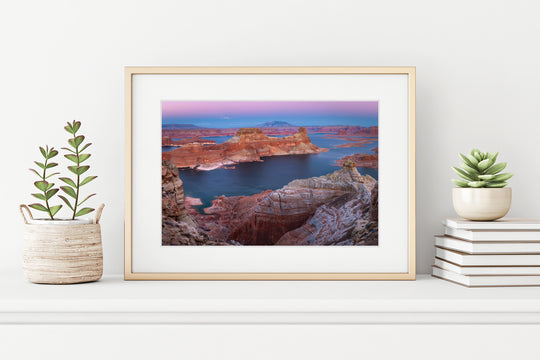 Alstrom Point at Sunset, Lake Powell, UT - Framed Lustre Print