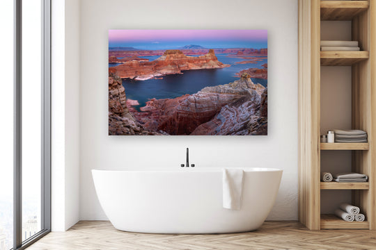 Alstrom Point at Sunset, Lake Powell, UT - Metal Print