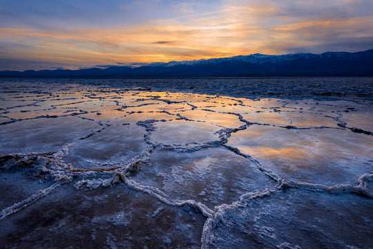 Sunset at Badwater Basin, Death Valley, CA
