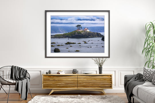 Battery Point Lighthouse, Crescent City, CA - Framed Lustre Print on Wall