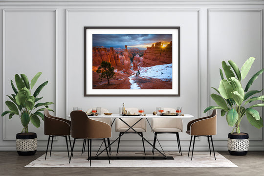 Thor's Hammer at Sunrise, Bryce Canyon National Park, UT - Framed Lustre Print on Wall