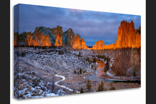Smith Rock Winter Sunrise, OR - Canvas Gallery Wrap
