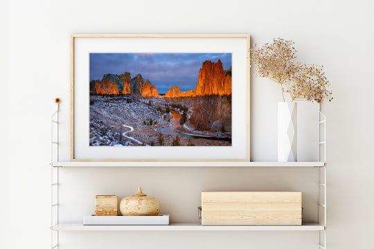Smith Rock Winter Sunrise, OR - Framed Lustre Print