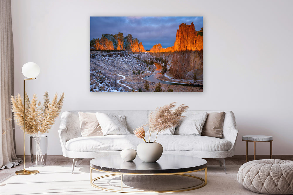 Smith Rock Winter Sunrise, OR - Metal Print