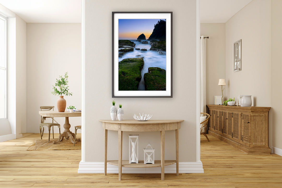 Cape Kiwanda at Dusk, Oregon Coast - Framed Lustre Print on Wall
