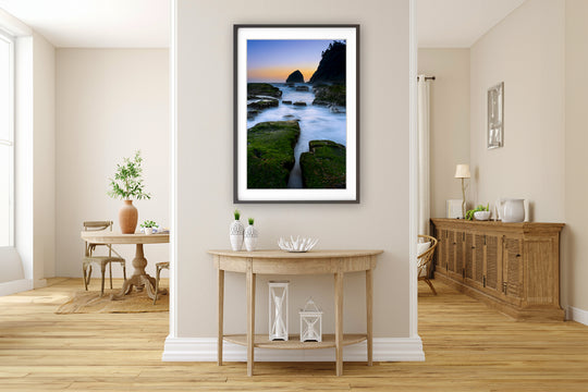 Cape Kiwanda at Dusk, Oregon Coast - Framed Lustre Print on Wall