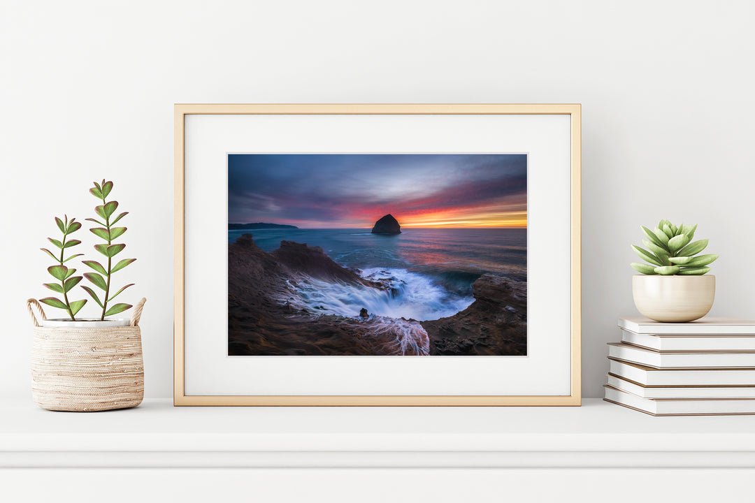 Cape Kiwanda Sunset, Oregon Coast - Framed Lustre Print