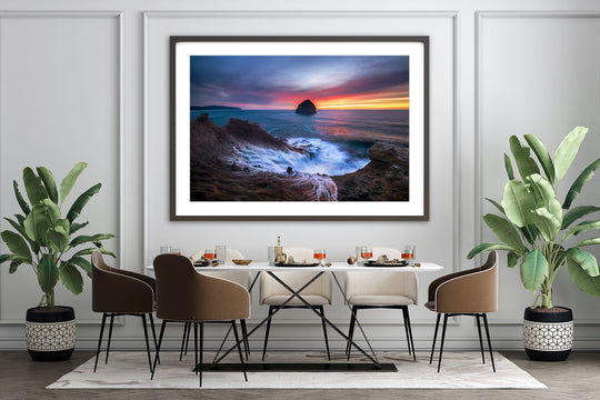 Cape Kiwanda Sunset, Oregon Coast - Framed Lustre Print on Wall