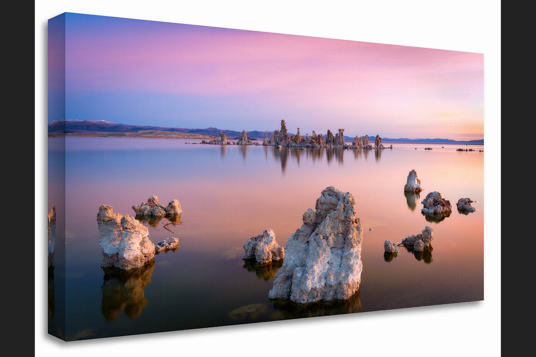 Pink Sunset over Mono Lake, CA - Canvas Gallery Wrap
