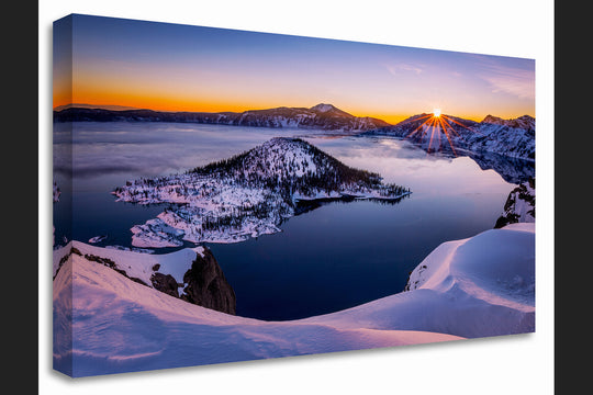 Sunrise at Crater Lake National Park, OR - Canvas Gallery Wrap