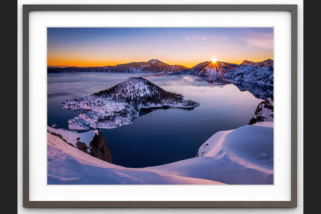 Sunrise at Crater Lake National Park, OR - Framed Lustre Print