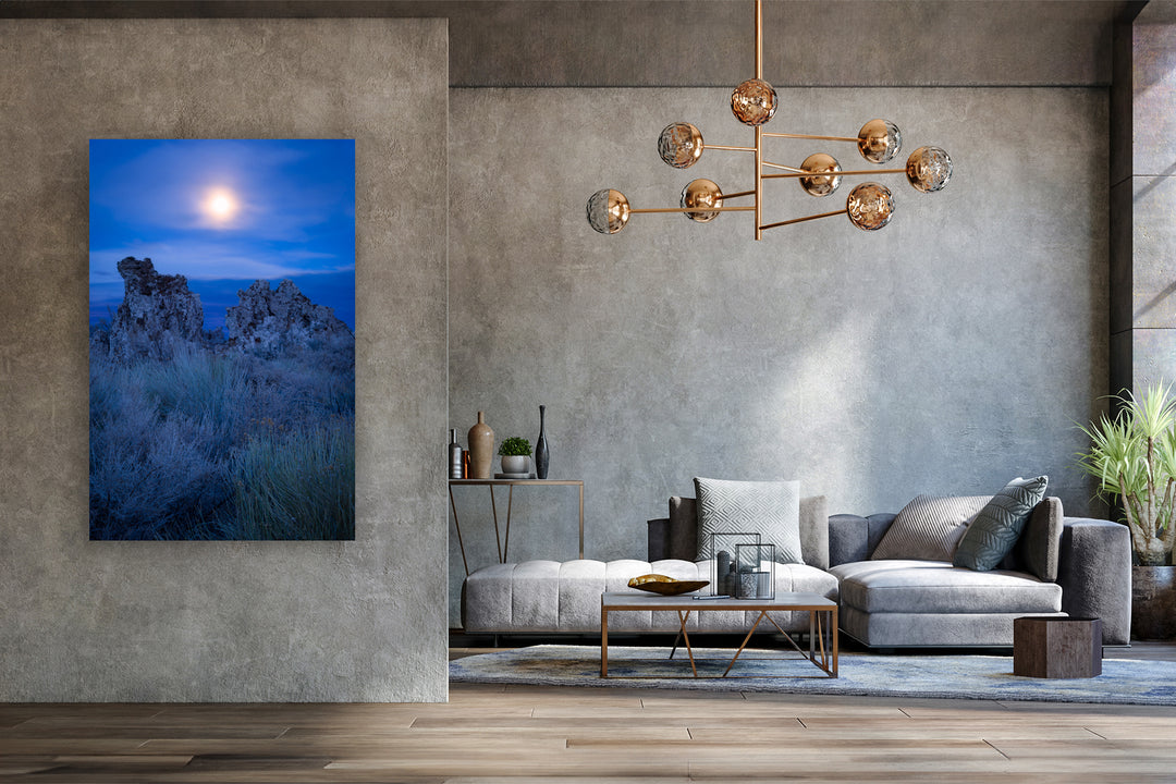 Moonrise over Tufas, Mono Lake, CA - Metal Print
