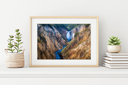 Upper Falls of the Yellowstone River, Yellowstone National Park, WY - Framed Lustre Print