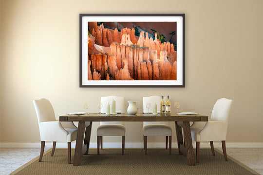 Hoodoos at Sunrise, Bryce Canyon National Park, UT - Framed Lustre Print on Wall
