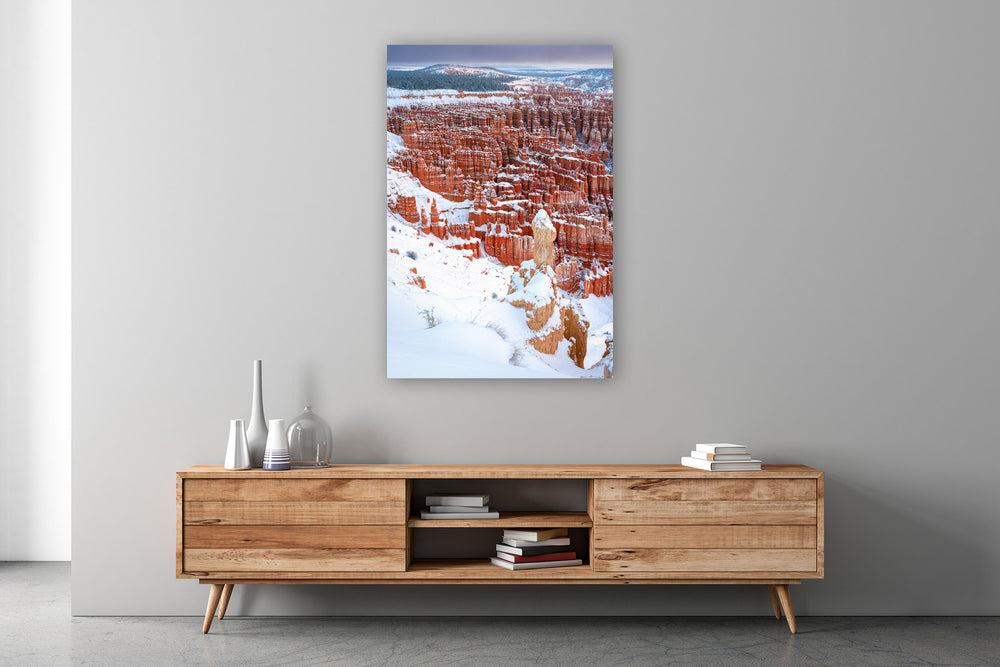 Fresh Snowfall at Inspiration Point, Bryce Canyon National Park, UT - Metal Print