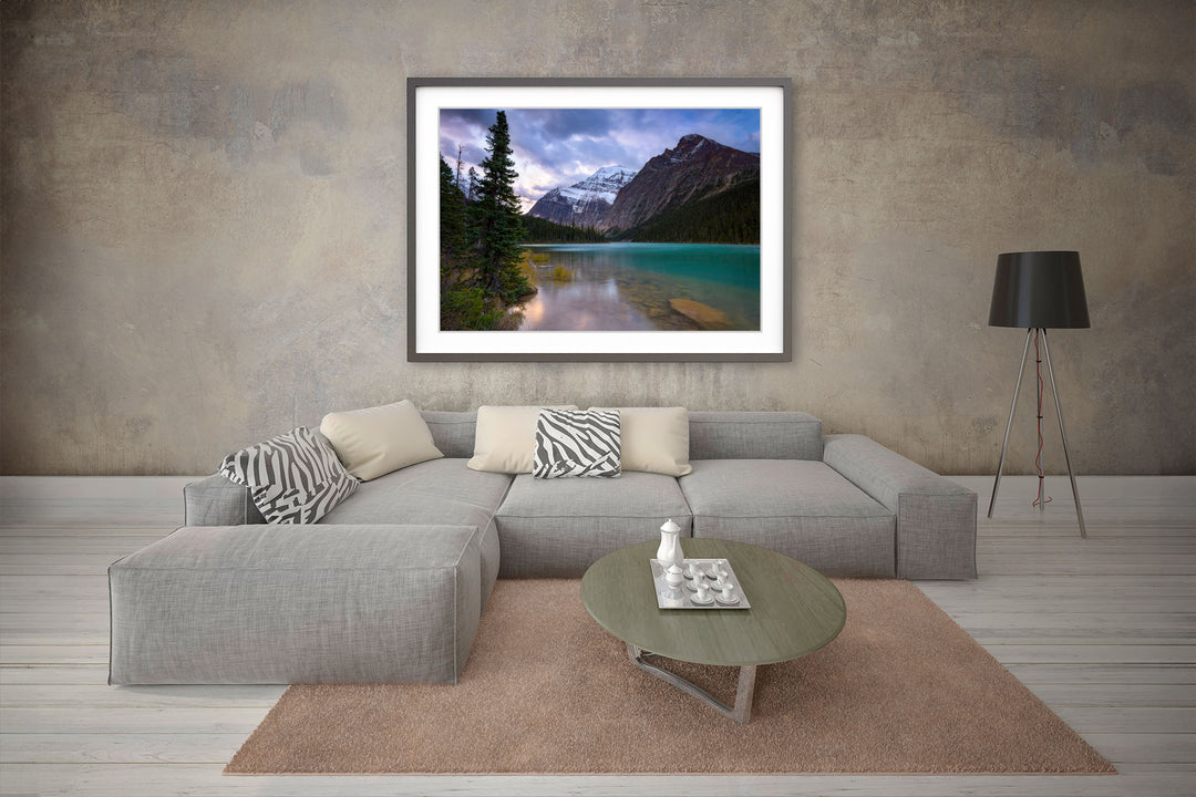 Mount Edith Cavell, Jasper National Park, AB - Framed Lustre Print on Wall