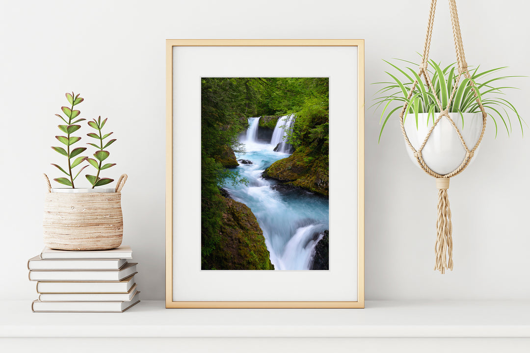 Spirit Falls, Columbia River Gorge, WA (Vertical) - Framed Lustre Print