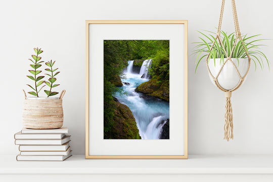 Spirit Falls, Columbia River Gorge, WA (Vertical) - Framed Lustre Print
