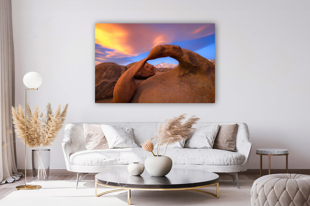 Mobius Arch and Lone Pine Peak, Eastern Sierra, CA - Metal Print