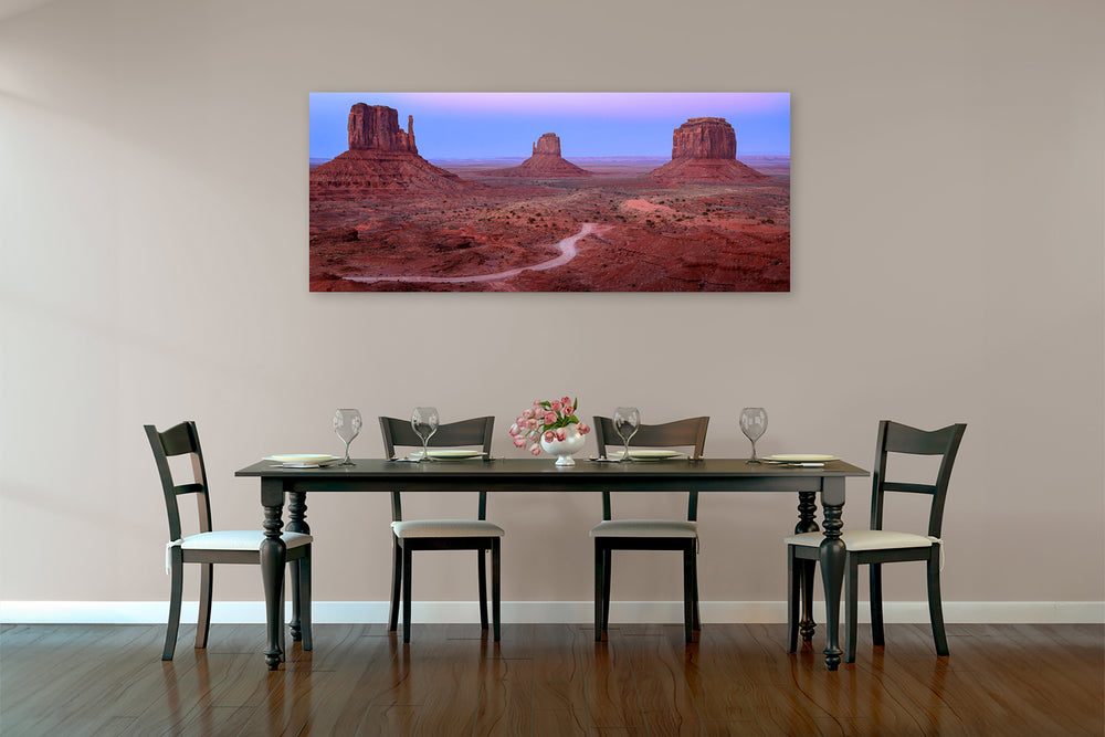 Panoramic of Monument Valley, AZ at Dusk - Metal Print