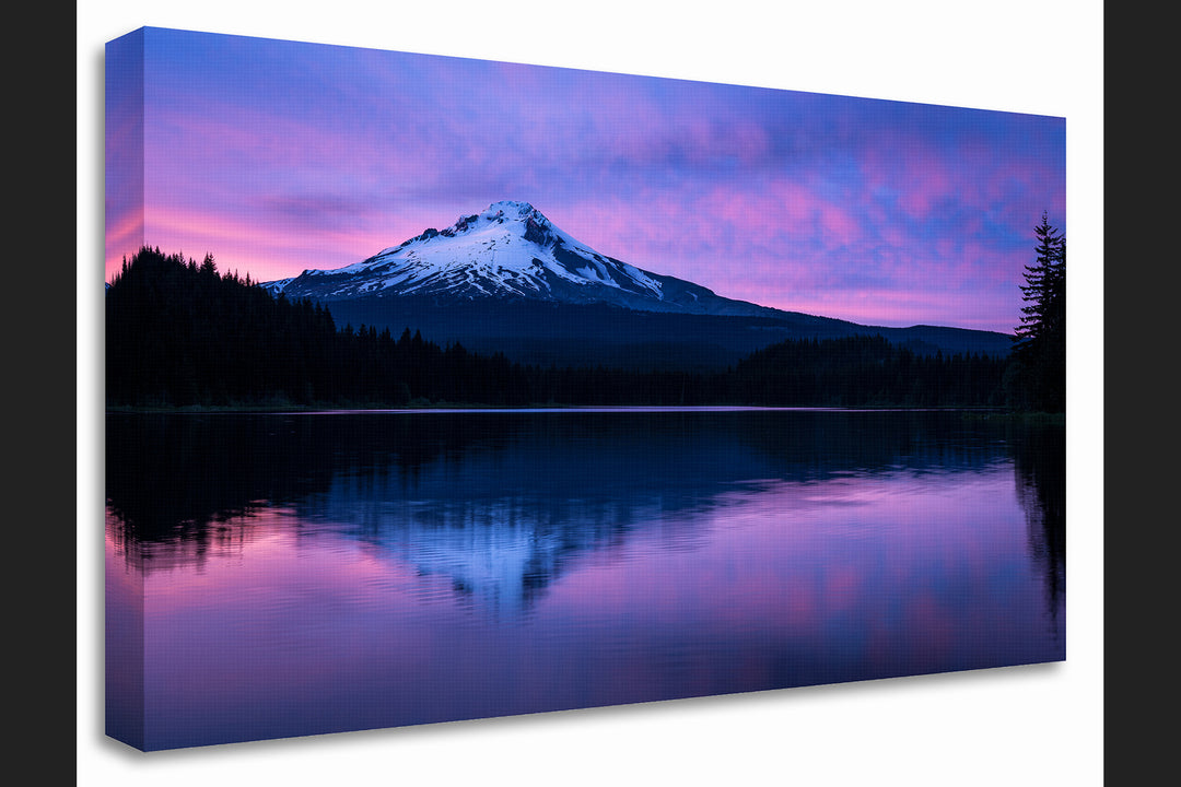 Trillium Lake and Mount Hood at Sunset, OR - Canvas Gallery Wrap
