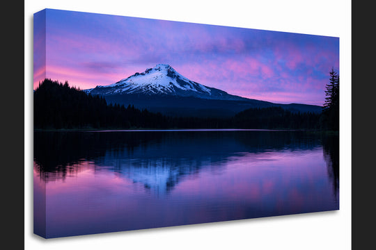 Trillium Lake and Mount Hood at Sunset, OR - Canvas Gallery Wrap