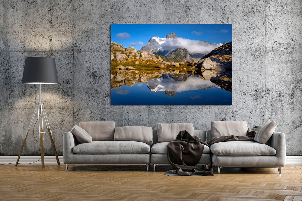 Mount Shuksan Reflected in Lake, North Cascades, WA - Metal Print