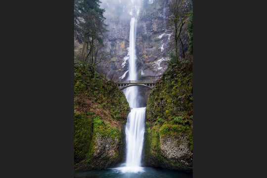 Multnomah Falls in Winter, Columbia River Gorge, OR