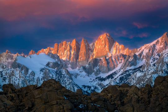 Alpenglow on Mount Whitney, Eastern Sierra, CA