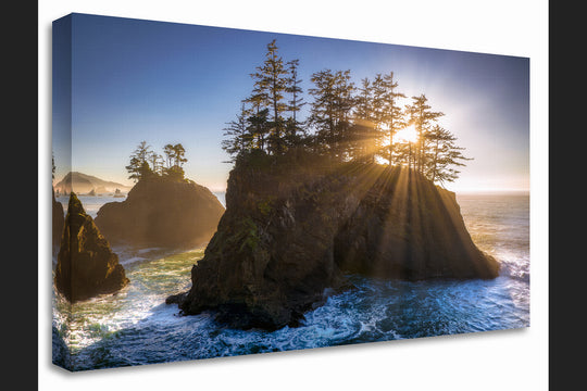 Sunbeams and Sea Stacks, Southern Oregon Coast - Canvas Gallery Wrap