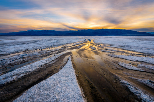 Salt Flats at Sunset, Death Valley National Park, CA