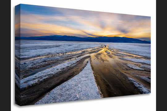 Salt Flats at Sunset, Death Valley National Park, CA - Canvas Gallery Wrap