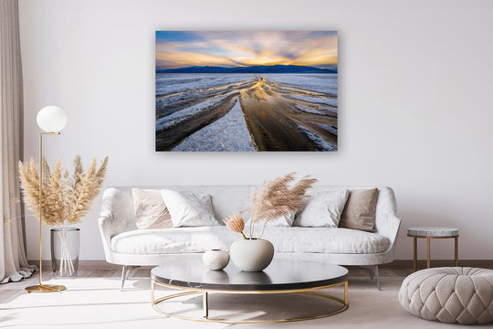 Salt Flats at Sunset, Death Valley National Park, CA - Metal Print
