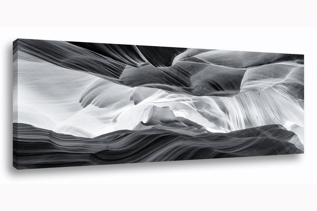 Black & White Sandstone Abstract, Antelope Canyon, AZ - Canvas Gallery Wrap