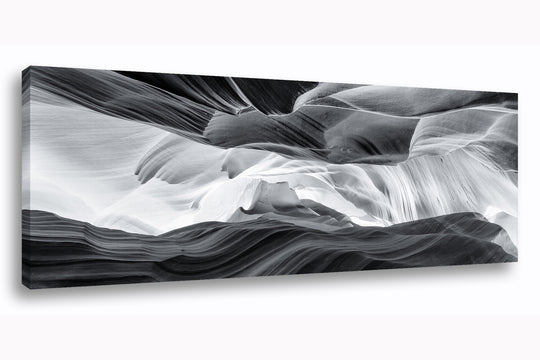 Black & White Sandstone Abstract, Antelope Canyon, AZ - Canvas Gallery Wrap
