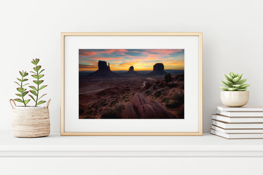 The Mittens at Sunrise, Monument Valley, AZ - Framed Lustre Print