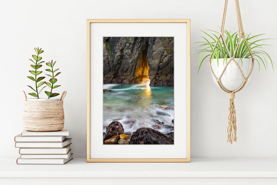 Harris Beach Sea Tunnel, Brookings, OR - Framed Lustre Print