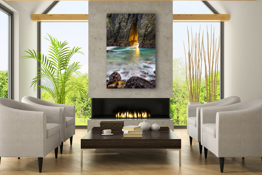 Harris Beach Sea Tunnel, Brookings, OR - Metal Print