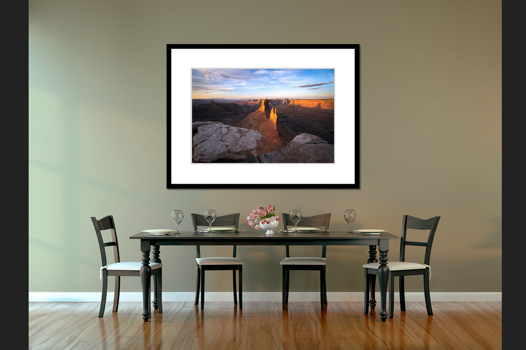 Canyon Country at Sunrise, Moab, UT - Framed Lustre Print on Wall