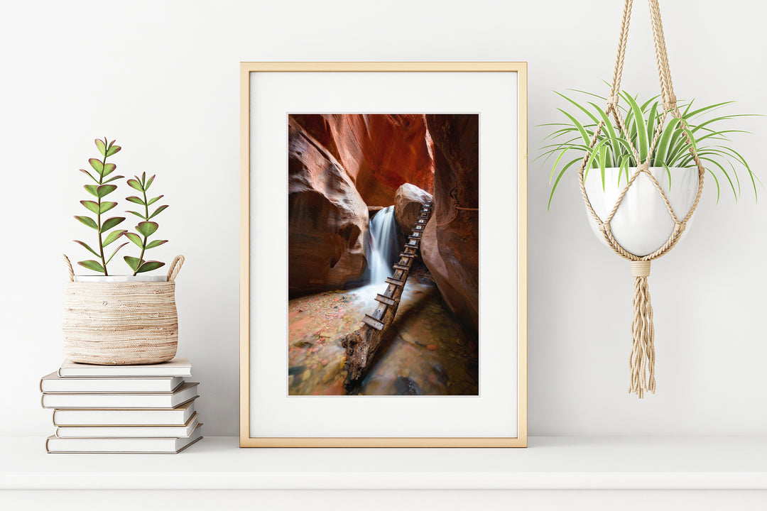 Kanerra Falls, Kanerraville, UT - Framed Lustre Print