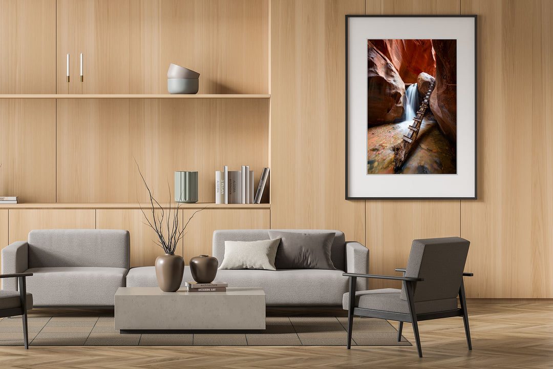 Kanerra Falls, Kanerraville, UT - Framed Lustre Print on Wall