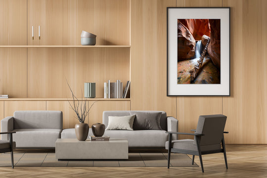 Kanerra Falls, Kanerraville, UT - Framed Lustre Print on Wall