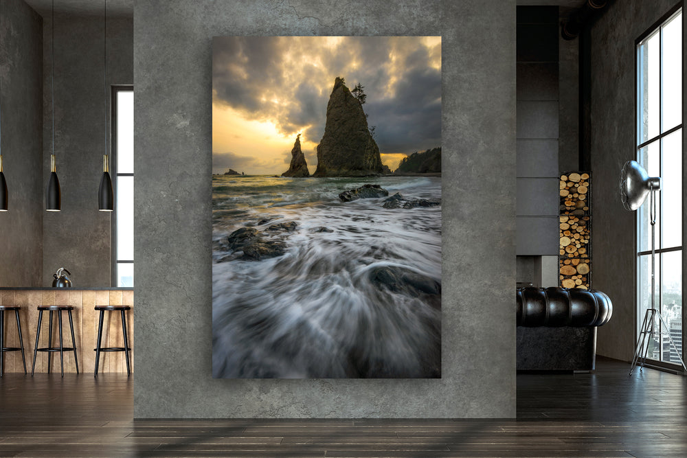 Sea Stack at Rialto Beach, Olympic National Park, WA - Metal Print