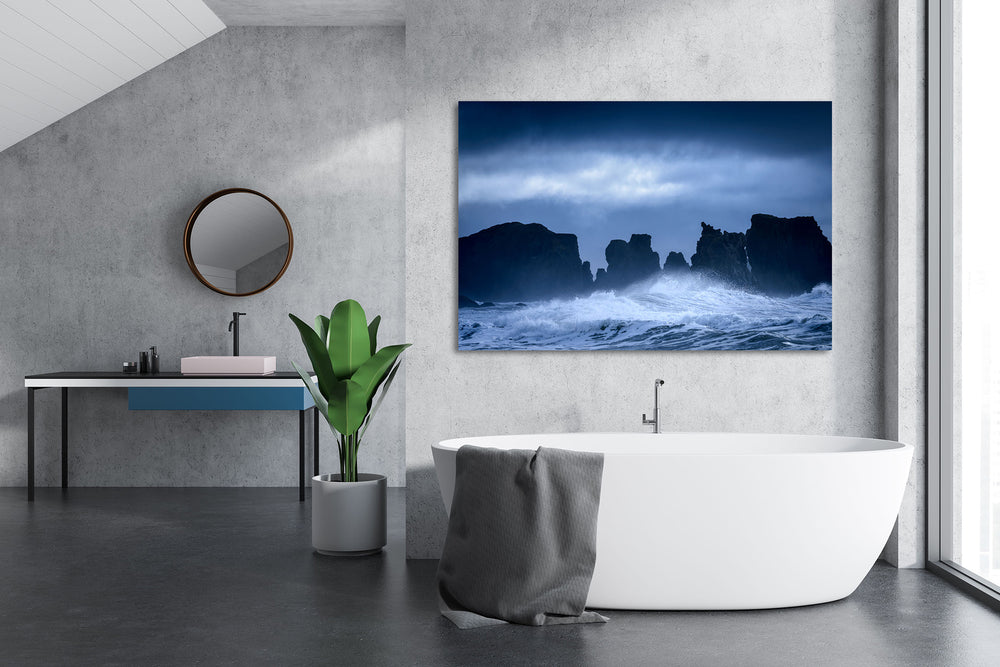 Storm Light on Sea Stacks, Bandon, OR - Metal Print
