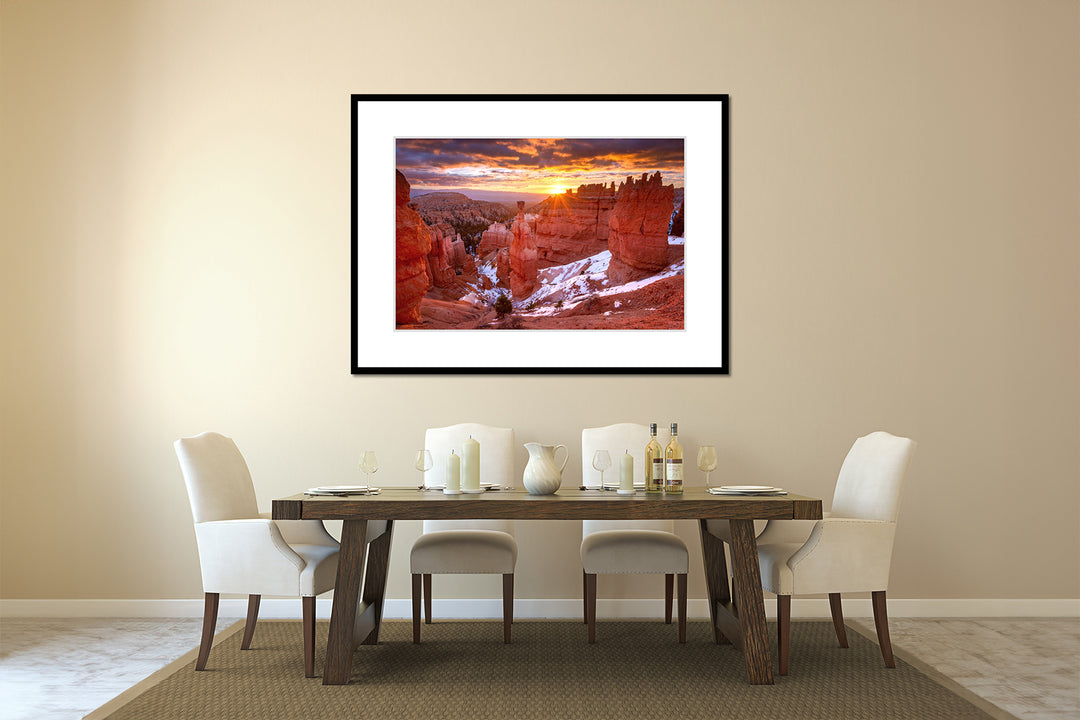 Thor's Hammer at Sunrise, Bryce Canyon National Park, UT - Framed Lustre Print on Wall
