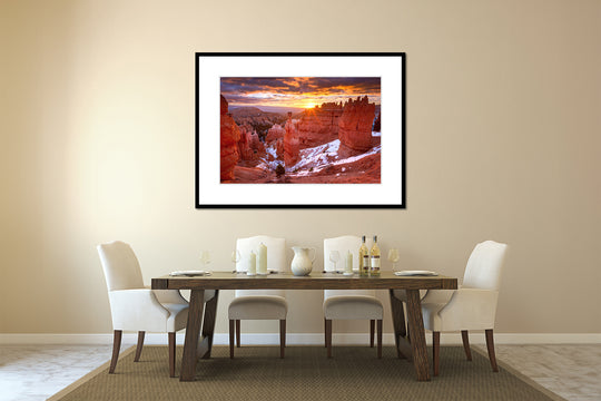 Thor's Hammer at Sunrise, Bryce Canyon National Park, UT - Framed Lustre Print on Wall
