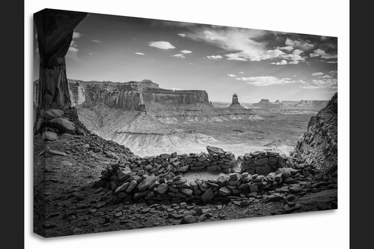 Sandstone Circle Black & White, Moab, UT - Canvas Gallery Wrap