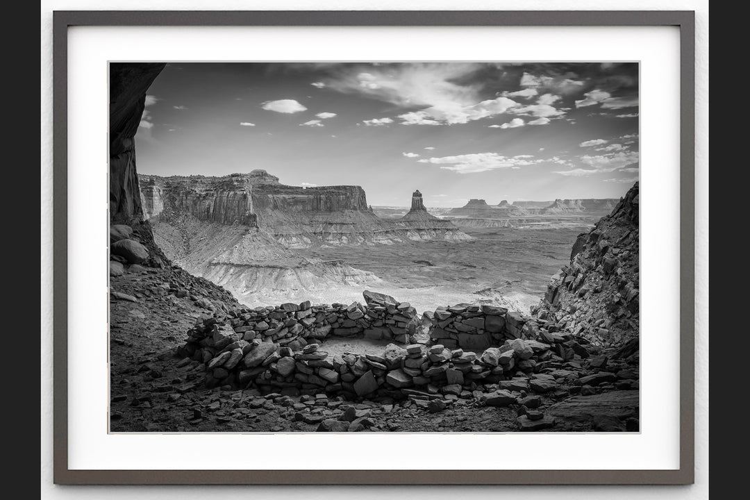 Sandstone Circle Black & White, Moab, UT - Framed Lustre Print