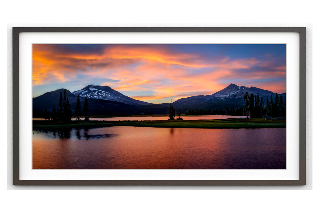 Sunset at Sparks Lake, Bend, OR - Framed Lustre Print